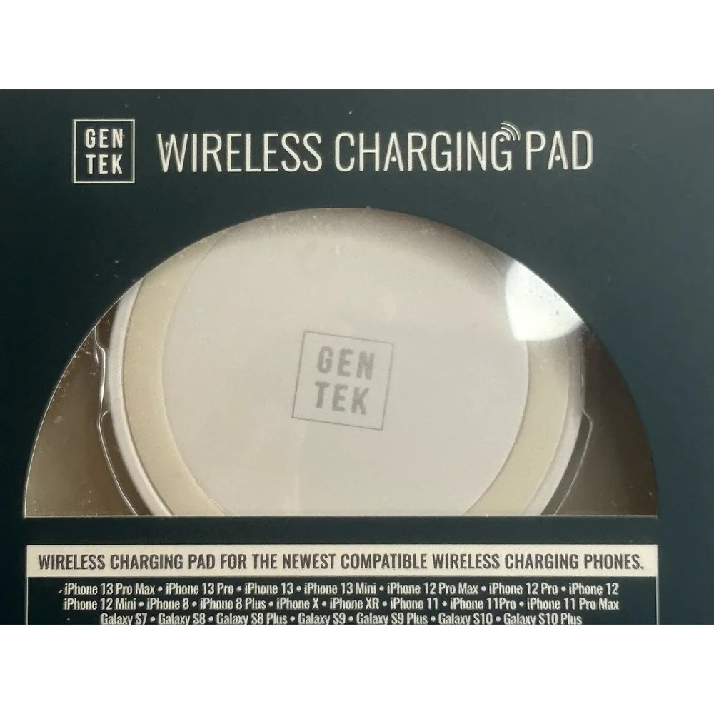 Gen Tek Charging Pad, Wireless W/USB Cable for Mobile Phone White, Brand New‎